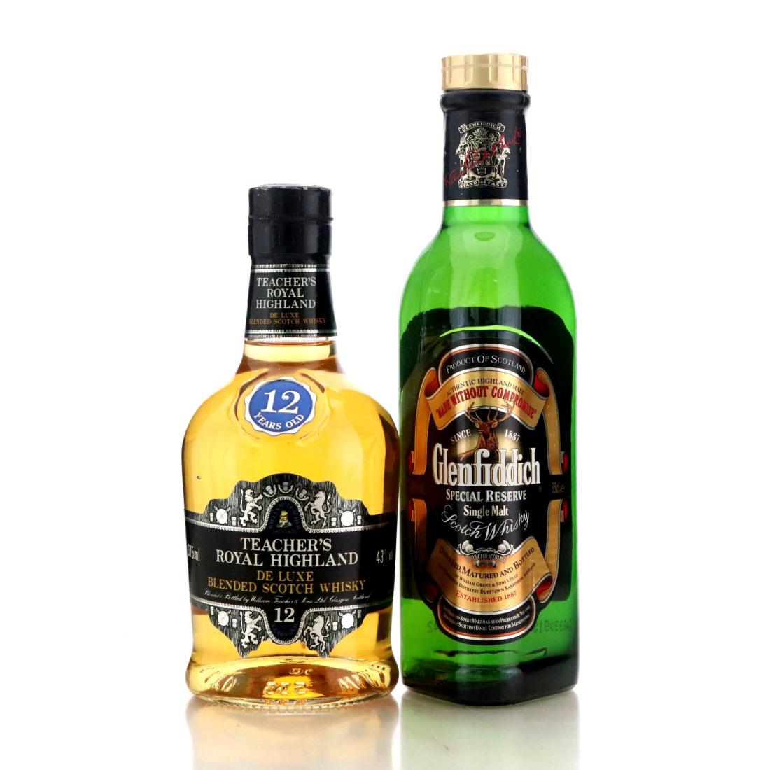 Scotch Whisky Half Bottle X 2 Includes Glenfiddich