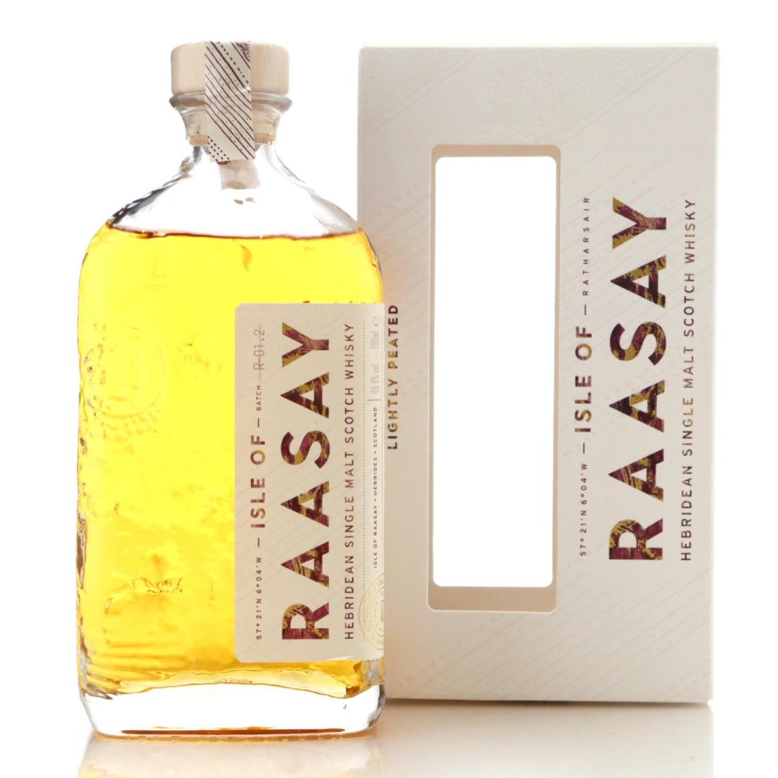Isle of Raasay Raasay Single Malt R-01.2 4 Year Old, First Fill Rye, Bordeaux Red Wine & Chinkapin Oak Cask, Batch No. R-01.2, 2023, 46.4% whisky bottle