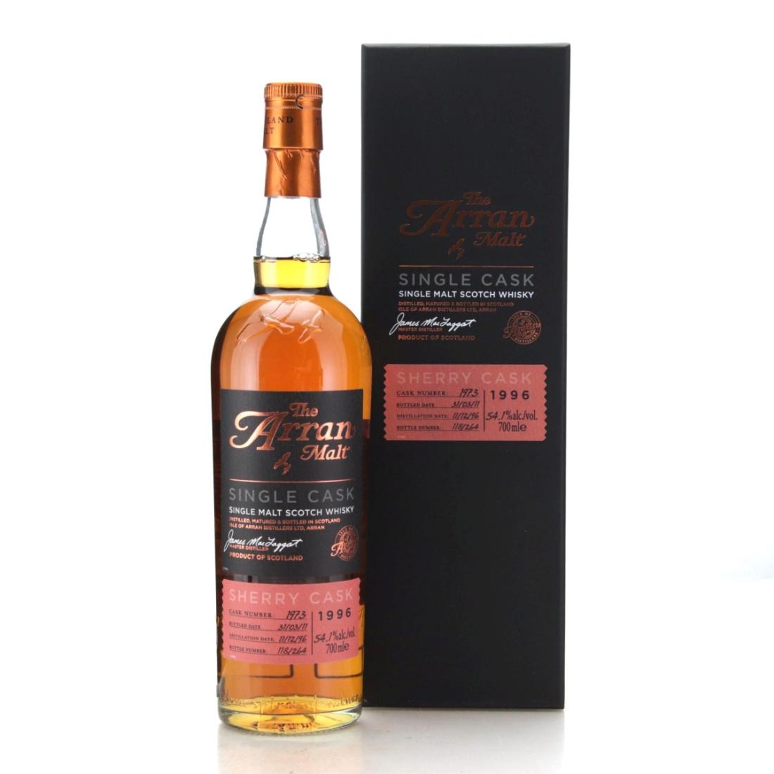 Arran Single Cask Sherry Cask 14 Year Old, Sherry Cask, Cask #1973, 2011, 54.1% whisky bottle