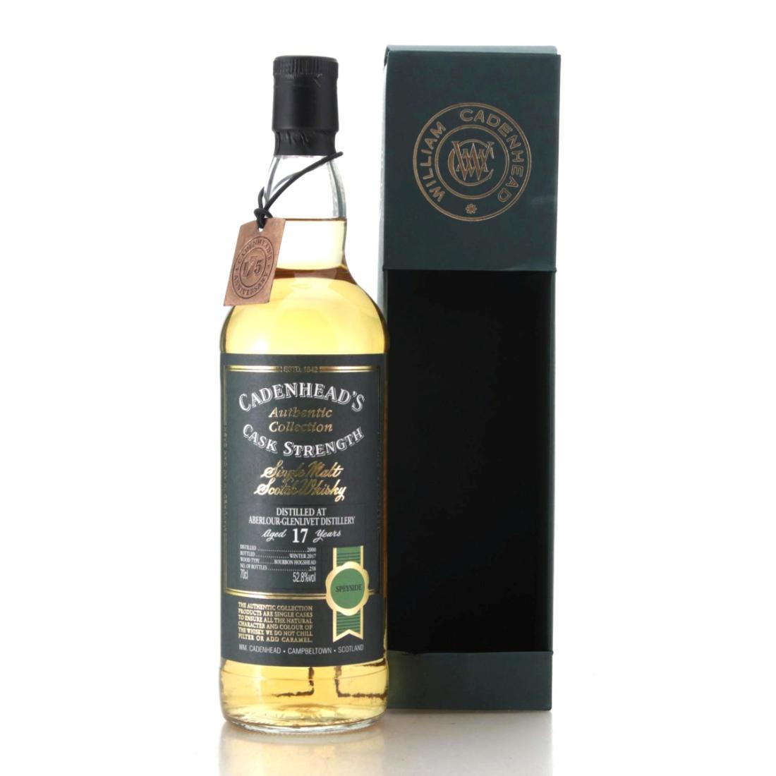 Aberlour Authentic Collection 17 Year Old, Bourbon Hogshead Cask, 2000, Cadenhead's, 52.8% whisky bottle