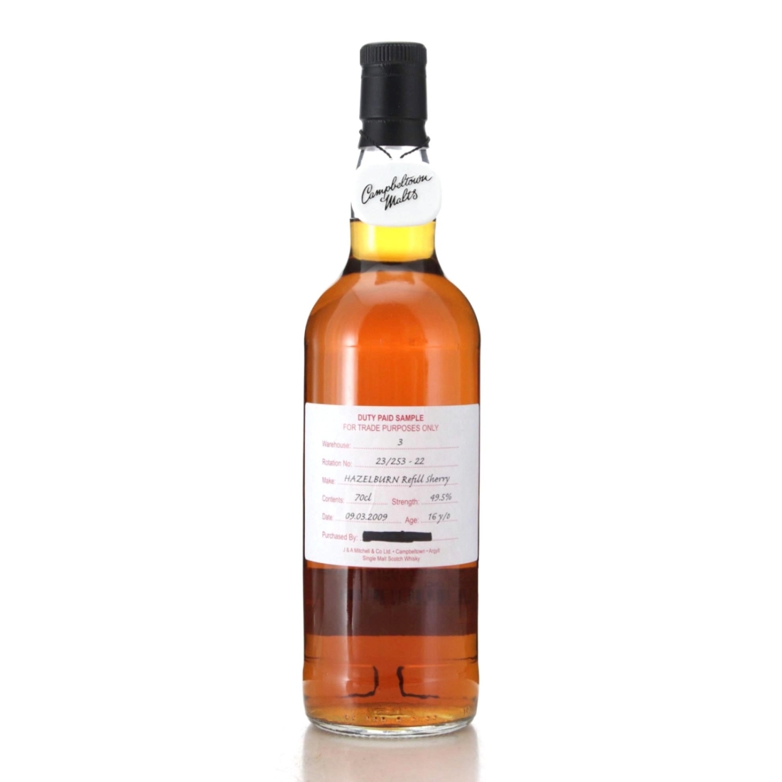 Image for Hazelburn 2009 Duty Paid Sample 16 Year Old - Refill Sherry