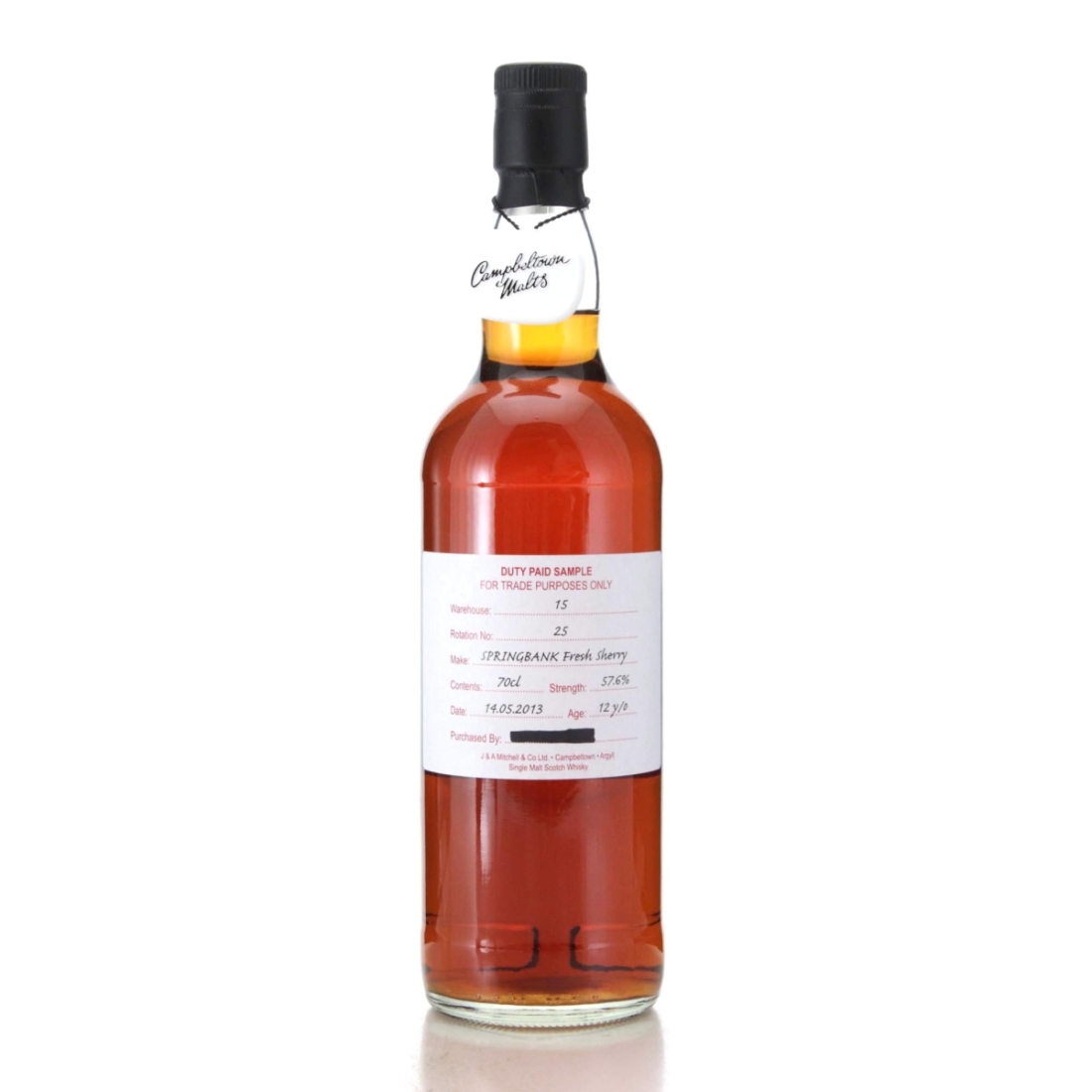 Image for Springbank 2013 Duty Paid Sample 12 Year Old - Fresh Sherry