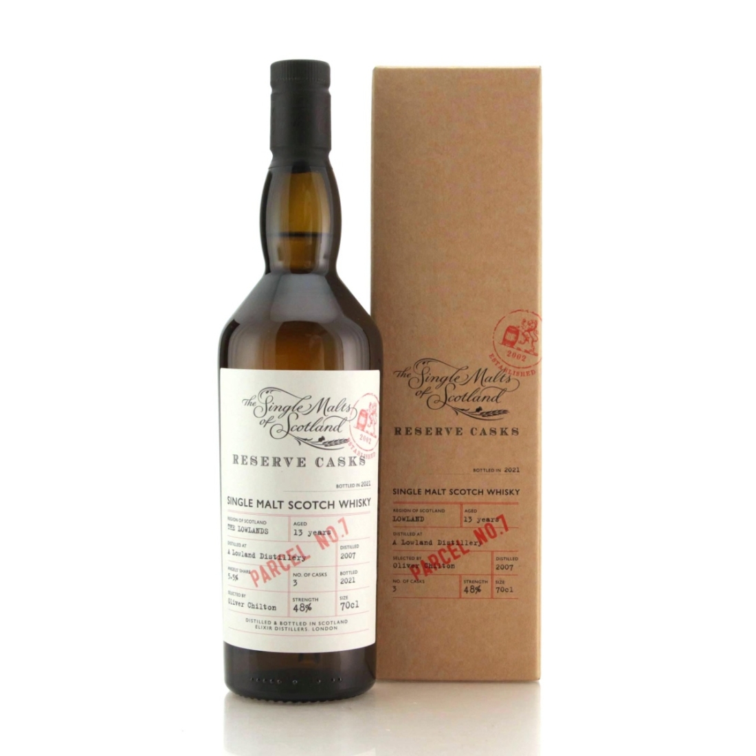 Image for Lowlands 2007 The Single Malts of Scotland 13 Year Old Reserve Casks - Parcel No.7
