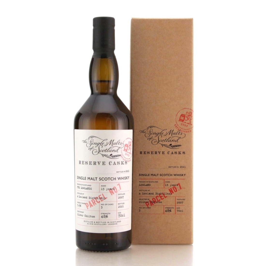 Image for Lowlands 2007 The Single Malts of Scotland 13 Year Old Reserve Casks - Parcel No.7