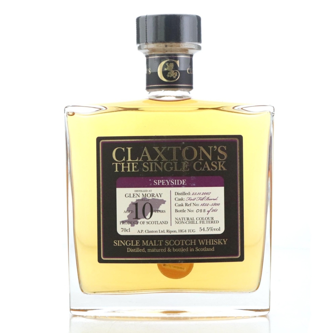 Image for Glen Moray 2007 Claxton's The Single Cask 10 Year Old