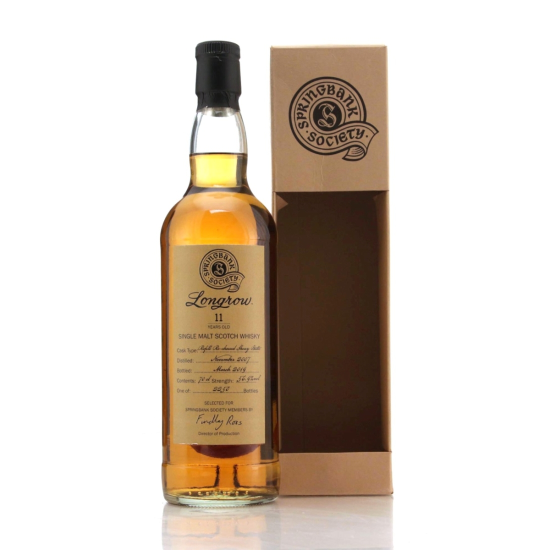 Image for Longrow 2007 Springbank Society 11 Year Old / Refill Re-charred Sherry Butt