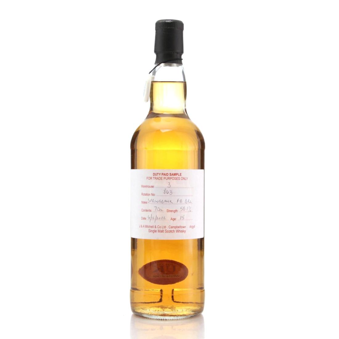 Springbank 2002 Duty Paid Sample 15 Fresh Bourbon