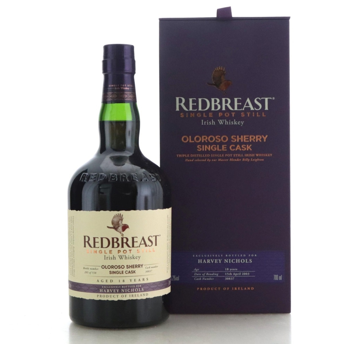 Image for Redbreast 2003 Oloroso Sherry Single Cask #30837 18 Year Old - Harvey Nichols