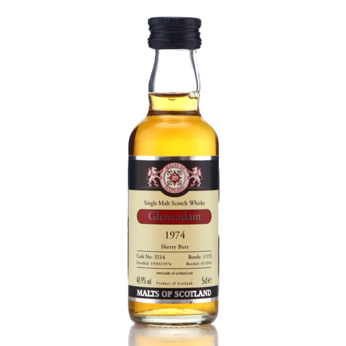Image for Glencadam 1974 Malts of Scotland Miniature