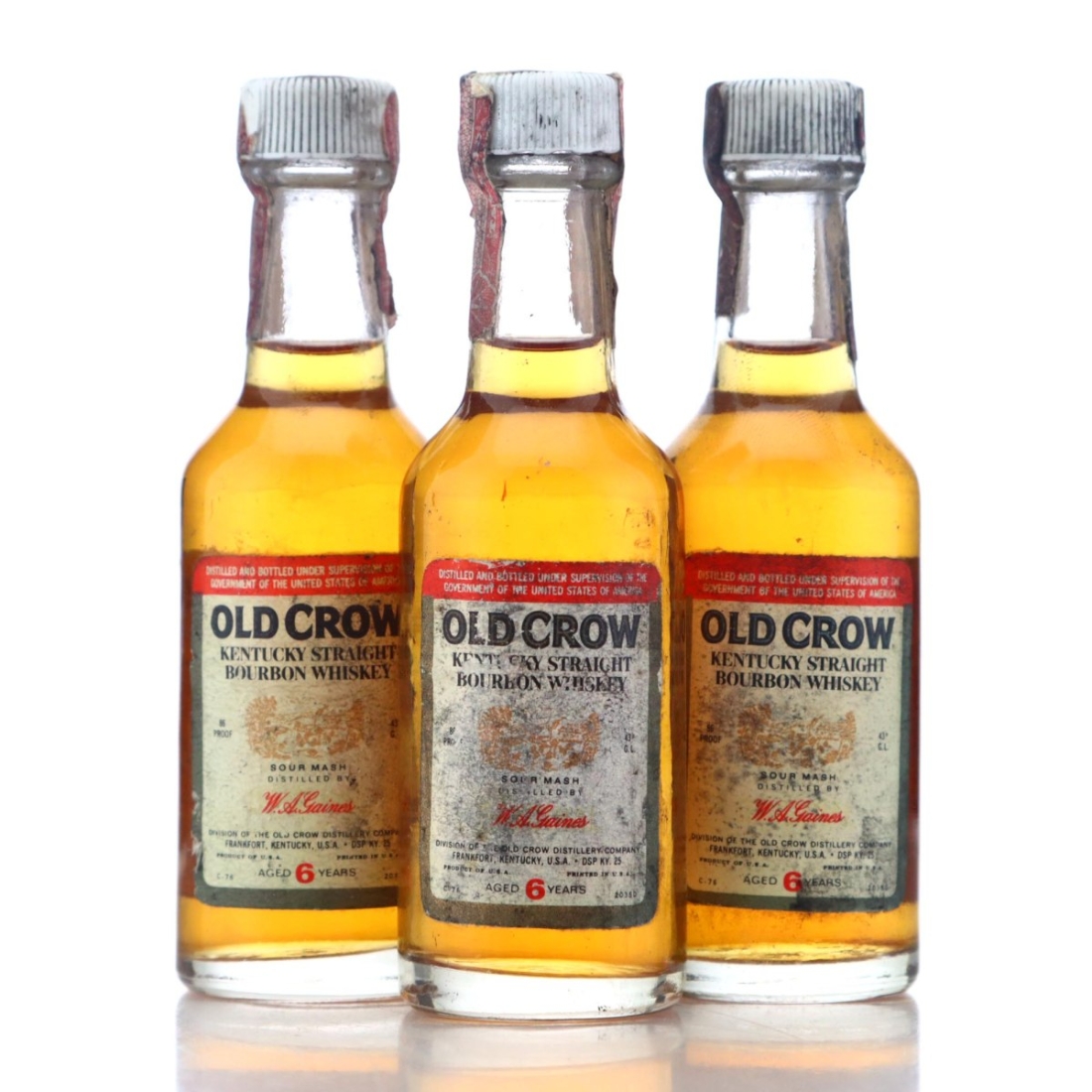 Image for Old Crow 6 Year Old Kentucky Straight Bourbon Miniature x 3