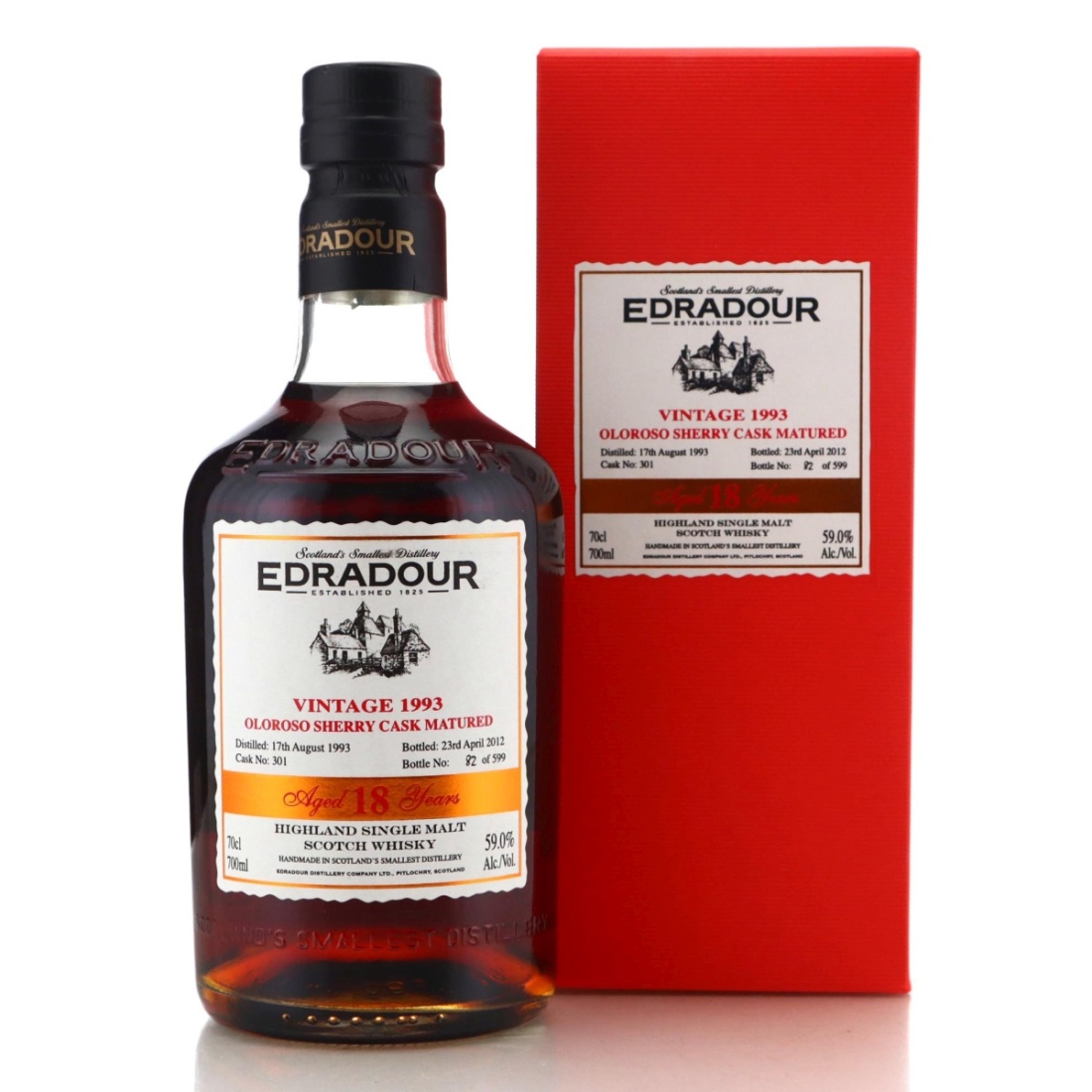Image for Edradour 1993 Oloroso Sherry Cask Matured 18 Year Old