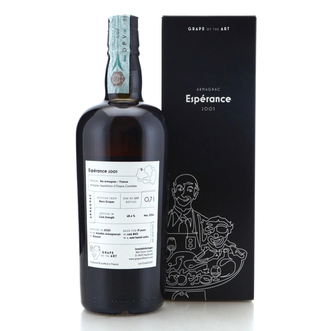 Image for Esperance 2003 Grape of the Art 19 Year Old Armagnac