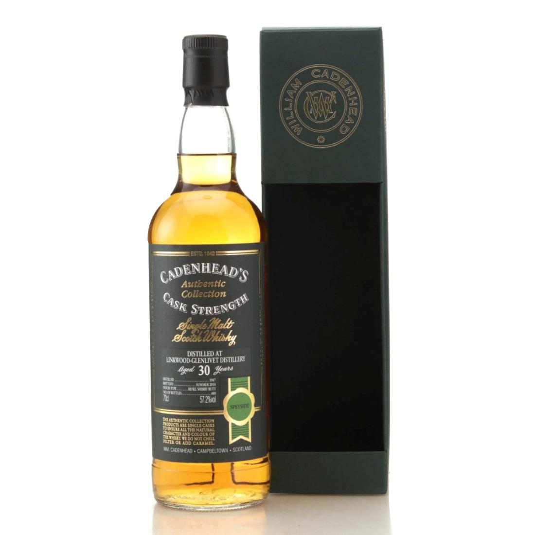 Linkwood Authentic Collection 30 Year Old, 1987, Cadenhead's, 57.2% whisky bottle