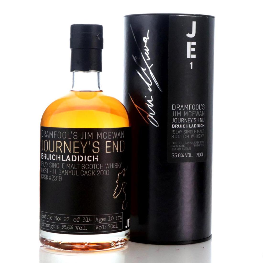 Bruichladdich Jim McEwan Journey's End JE1 10 Year Old, First Fill Banyul Cask, Cask #2319, 2010, Dramfool, 55.6% whisky bottle