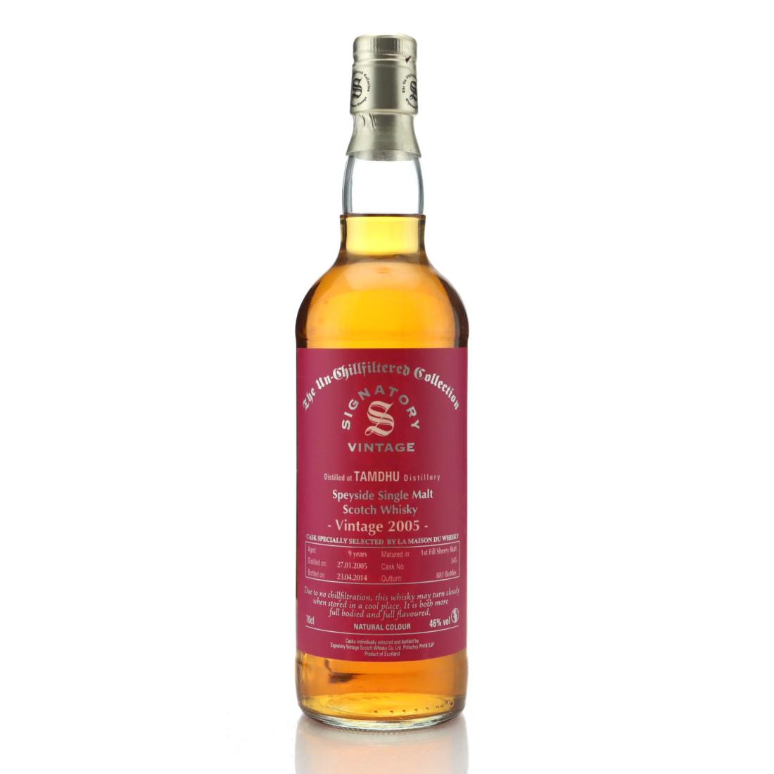 Tamdhu The Un-Chillfiltered Collection 9 Year Old, Sherry Cask, Cask #681, 2005, Signatory Vintage, 46% whisky bottle