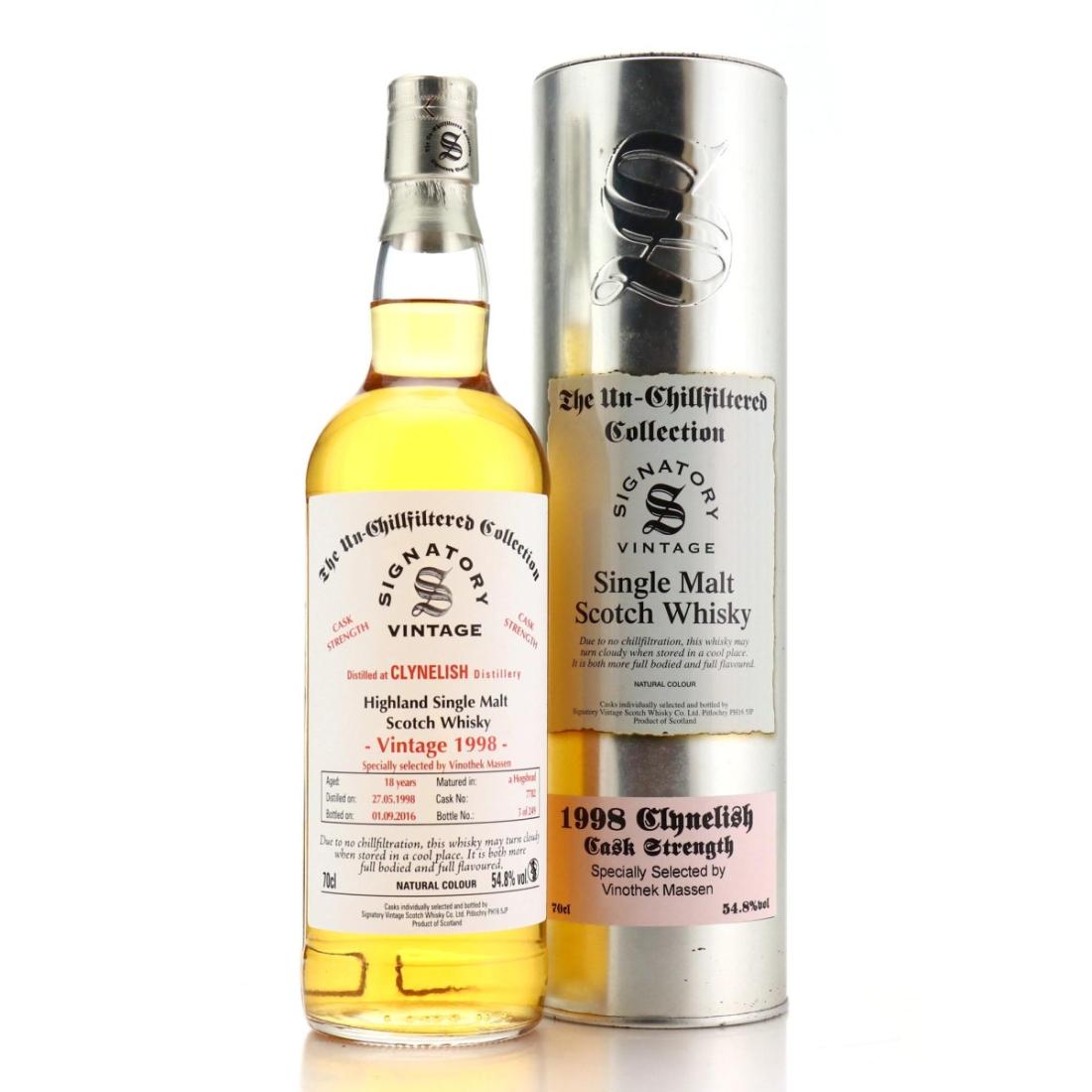 Clynelish The Un-Chillfiltered Collection 18 Year Old, Cask #7292, 1998, Signatory Vintage, 54.8% whisky bottle
