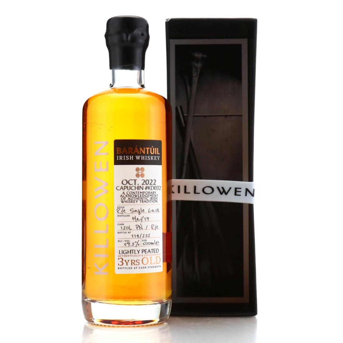 Killowen Barántúil Capuchin 3 Year Old, PX & Rye Cask, Cask #KD032, 2022, 59.3% whisky bottle