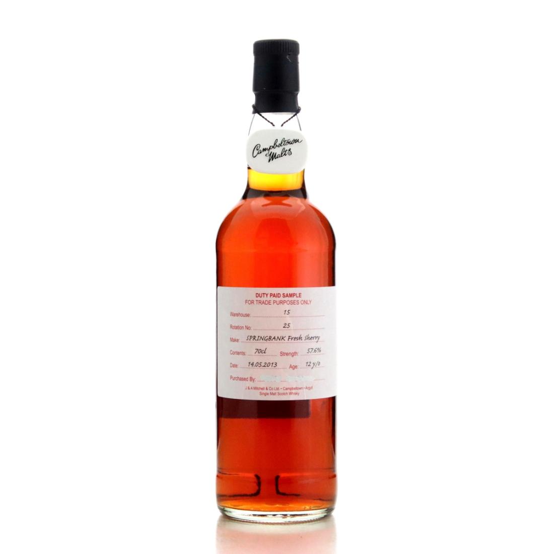 Springbank 2013 Duty Paid Sample 12 Fresh Sherry