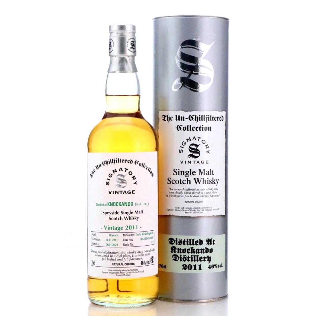 Knockando The Un-Chillfiltered Collection 10 Year Old, Hogshead Cask, Cask #308233 & 308234, 2011, Signatory Vintage, 46% whisky bottle