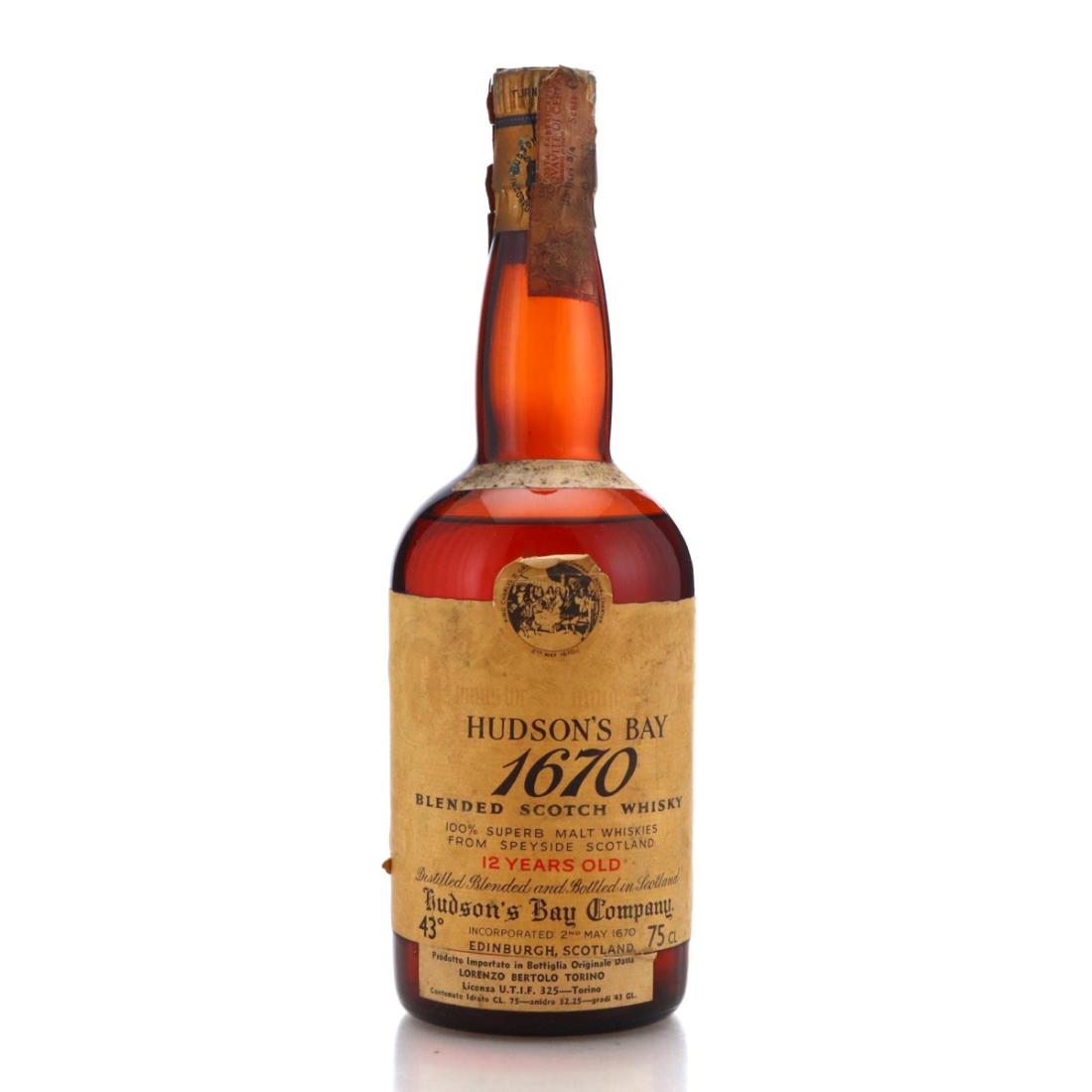 Hudsons Bay 1670 Brand 12 Year Old Scotch