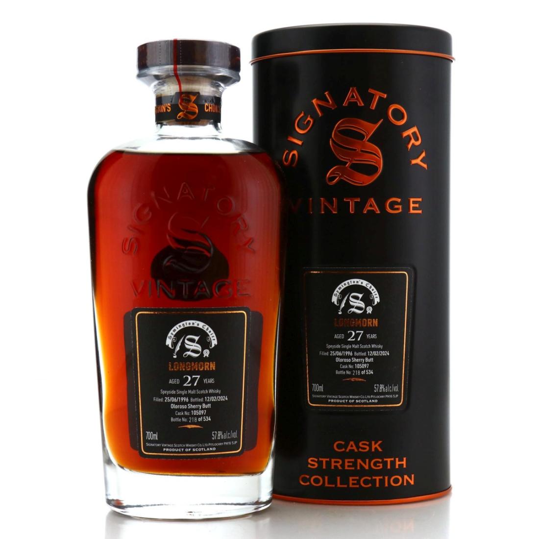 Longmorn 1996 Signatory Vintage 27 Year Old Cask Strength