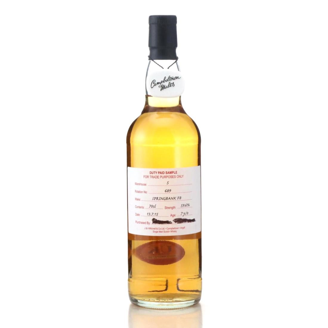 Springbank 2015 Duty Paid Sample 7 Year Old Fresh Bourbon