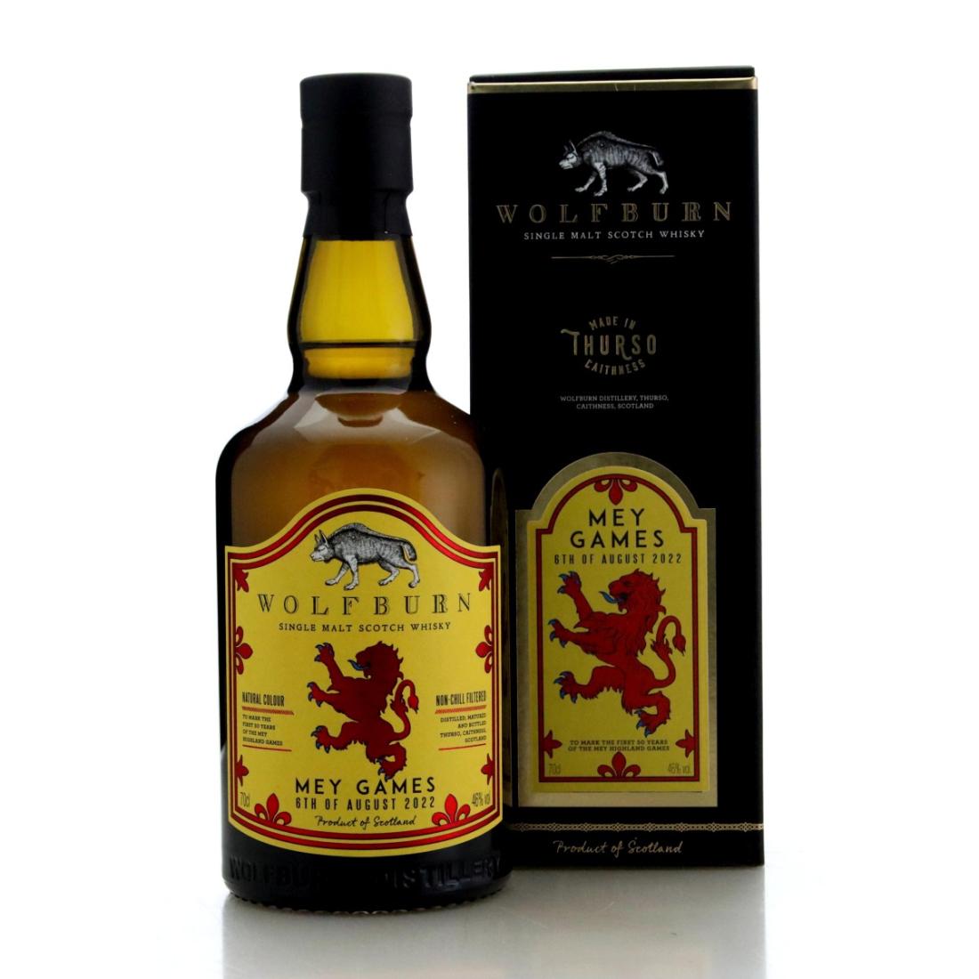 Wolfburn Mey Games, Bourbon & Quarter Cask, 2022, 46% whisky bottle