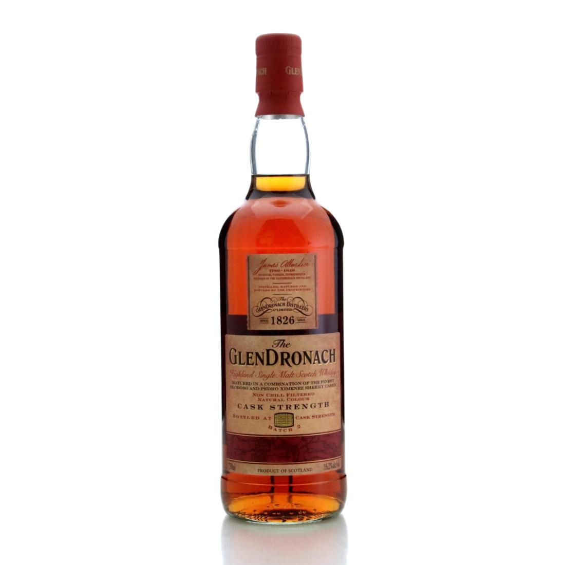 Glendronach Cask Strength, Oloroso & Pedro Ximenez Sherry Cask, Batch No. 5, 2015, 55.3% whisky bottle