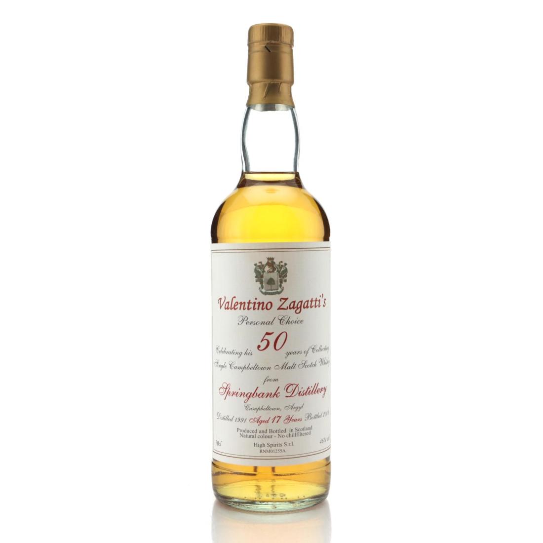 Springbank 1991 Valentino Zagattis Personal Choice 17 Year Old