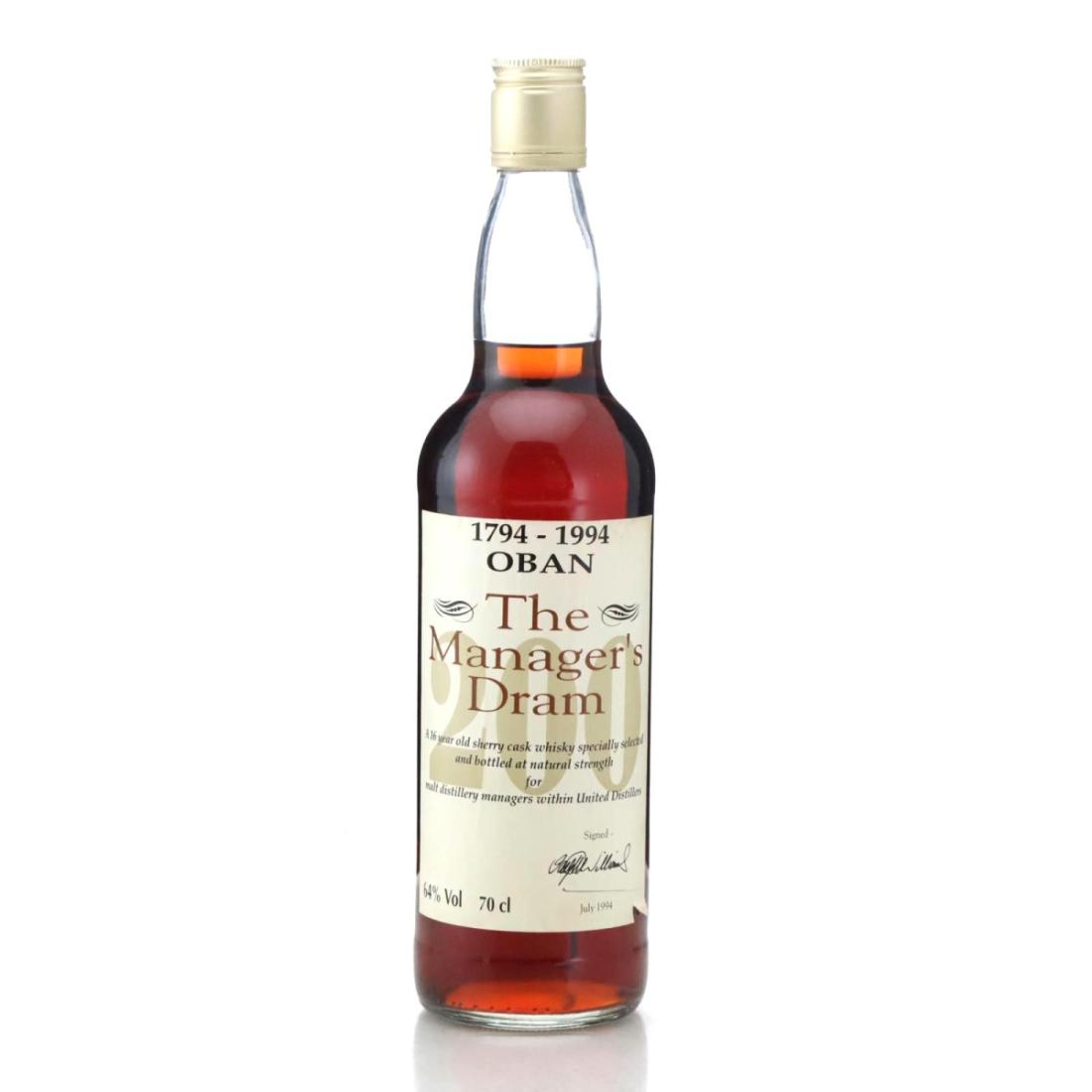 Oban The Managers Dram 16 Bicentenary