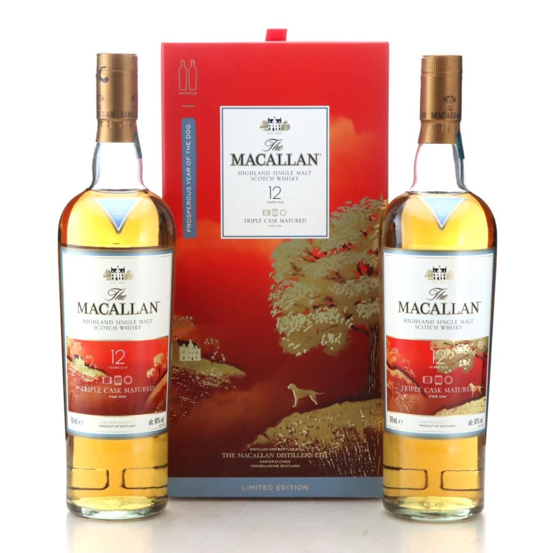 Macallan 12 Year Old Triple Cask Matured Year of the Dog Twin Pack