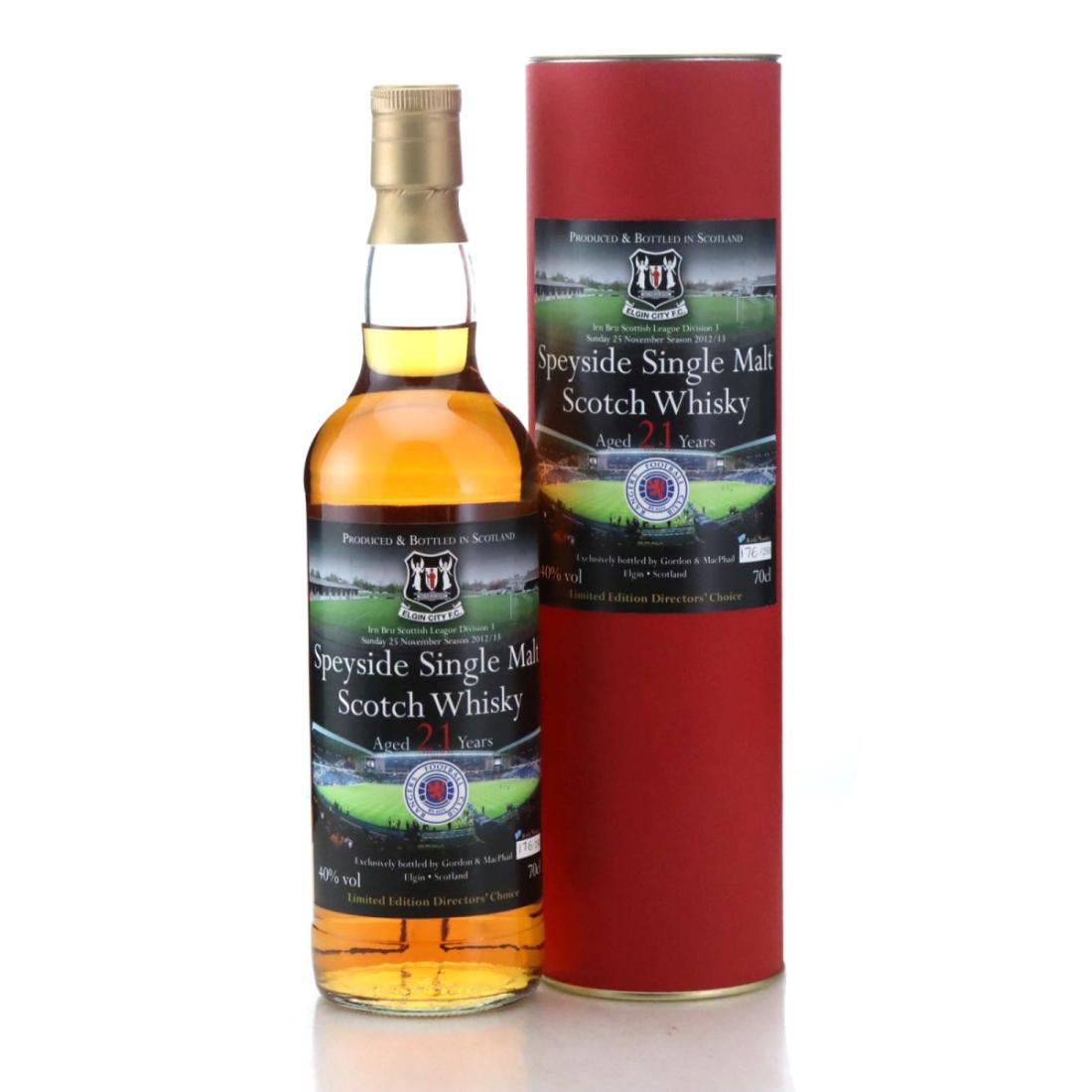 Elgin City FC vs Rangers FC 21 Year Old Speyside Single Malt