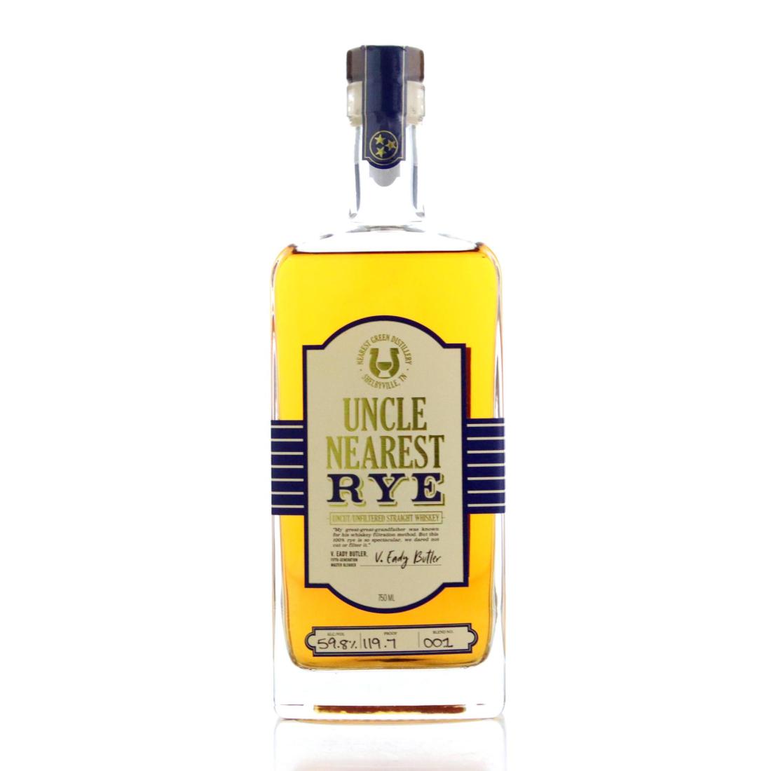Uncle Nearest Uncut Unfiltered Blend 001 Rye Whiskey