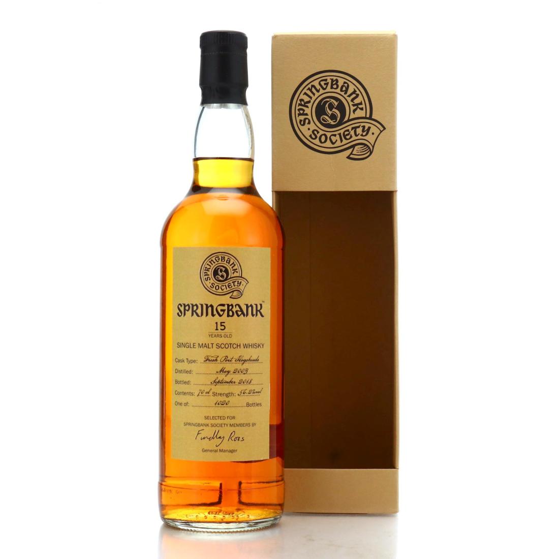 Springbank 2003 Springbank Society 15