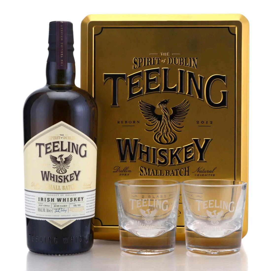 Teeling Whiskey Small Batch Rum Cask Finish SB60 Gift Pack w Glasses