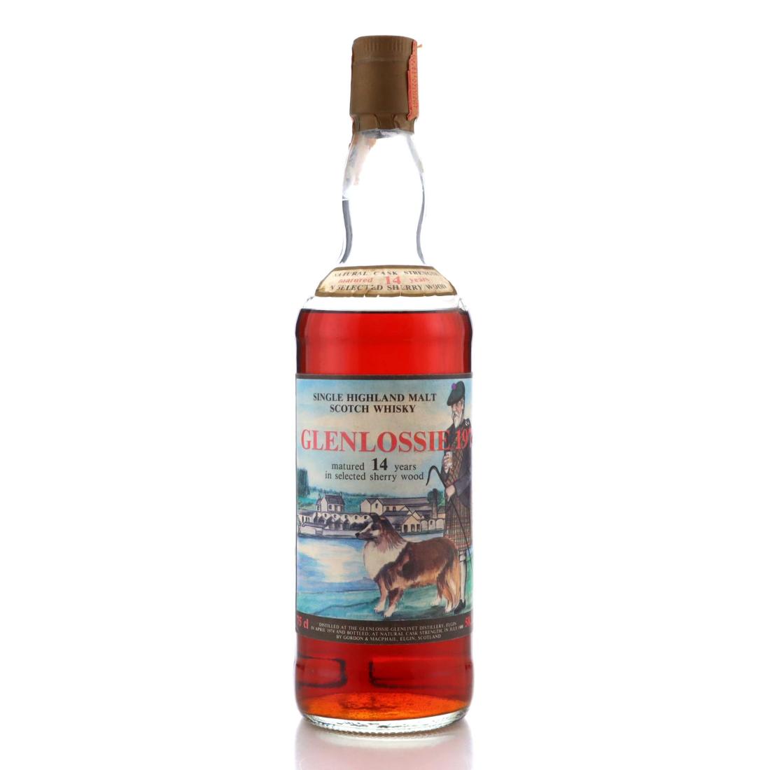 Glenlossie Natural Cask Strength 14 Year Old, Sherry Cask, 1974, Acquavite di Cereali S.P.A. Milano, 58.5% whisky bottle