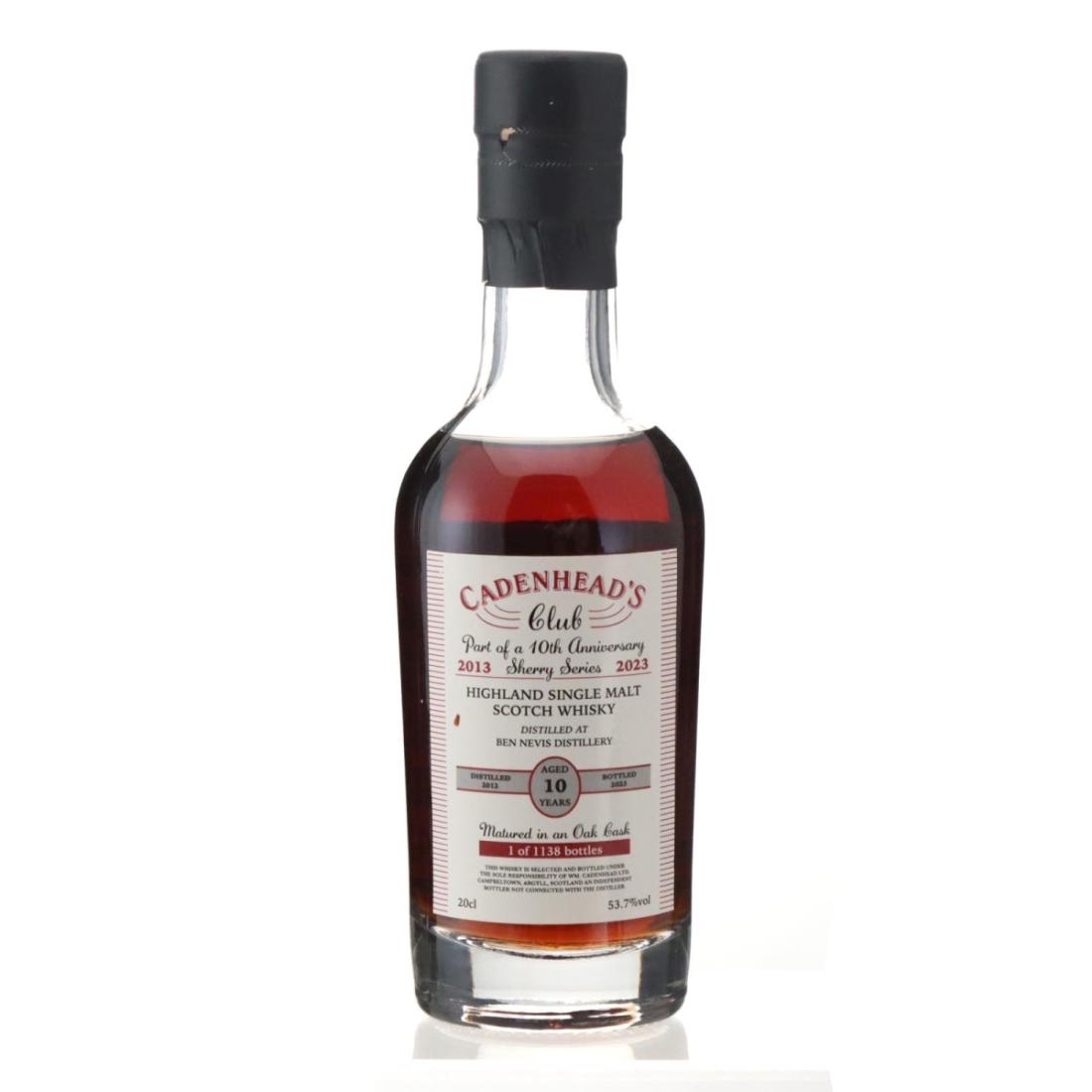 Ben Nevis Cadenhead's Club 10th Anniversary Sherry Series 10 Year Old, Oloroso Sherry Cask, 2012, Cadenhead's, 53.7% whisky bottle