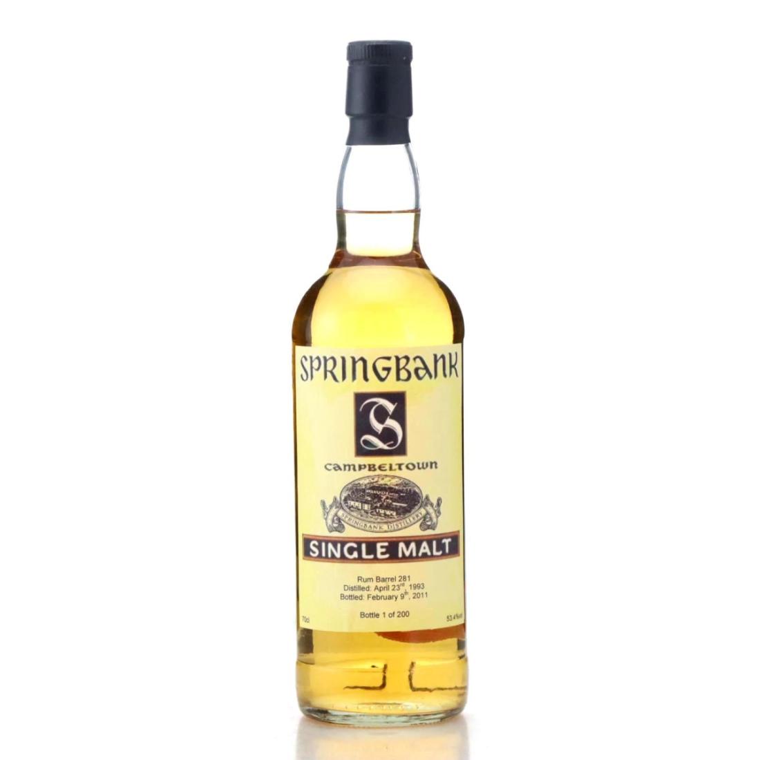 Springbank Private Bottling 17 Year Old, Rum Cask, Cask #281, 2011, 53.4% whisky bottle