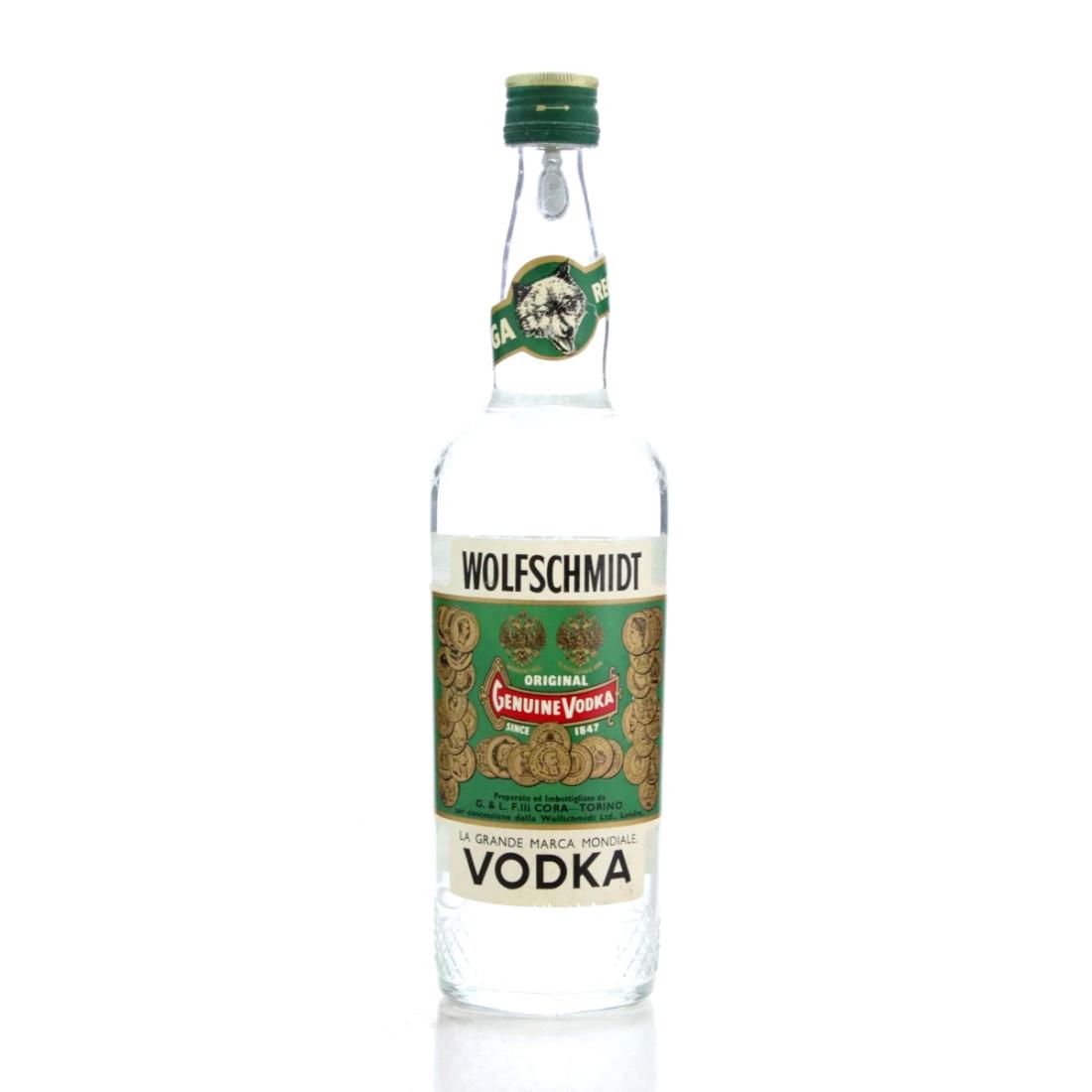 Wolfschmidt Genuine Vodka, 40% whisky bottle