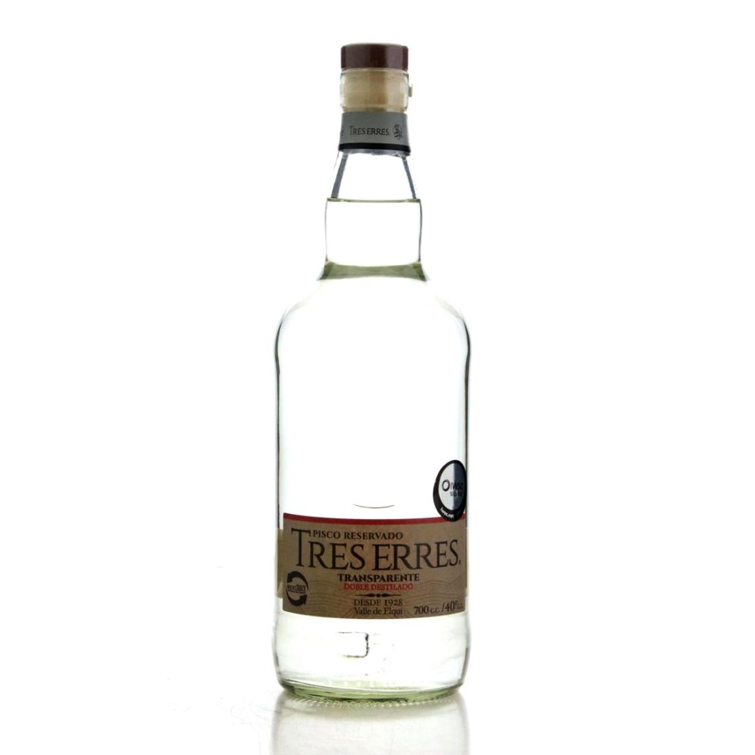 Tres Erres Pisco Reservado Transparente, 40% whisky bottle