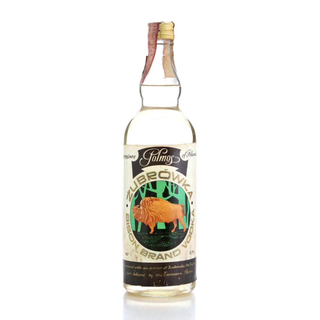 Polmos Zubrowka Bison Brand Vodka, 40% whisky bottle