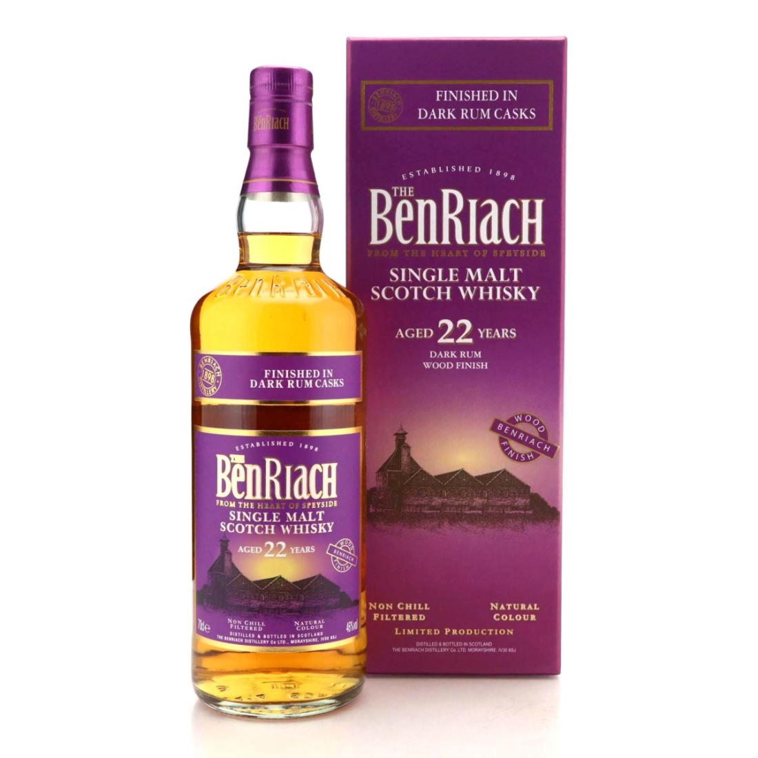 Benriach 22 Finished In Dark Rum Cask