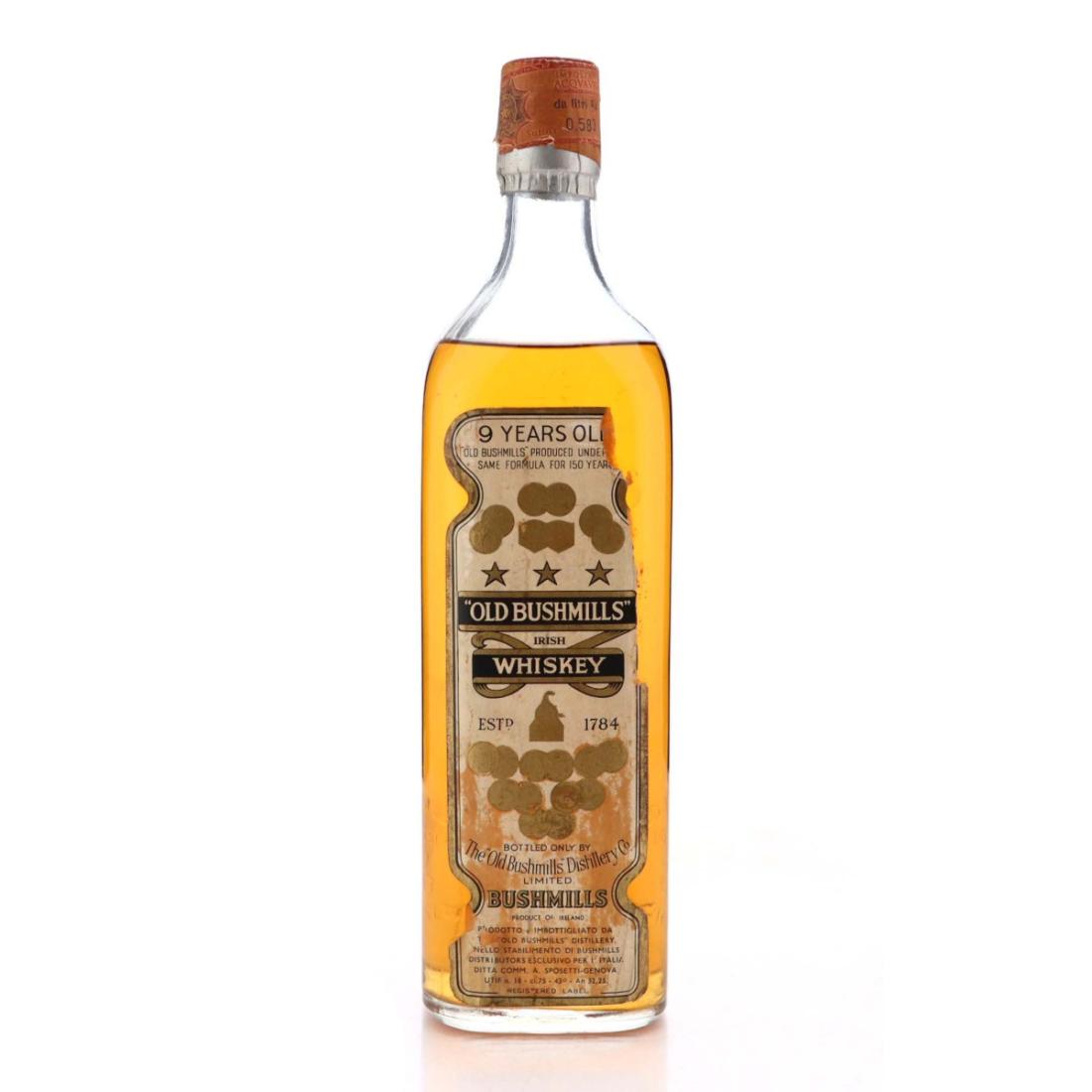 Old Bushmills 9 Irish Whiskey 1960s Sposetti Import