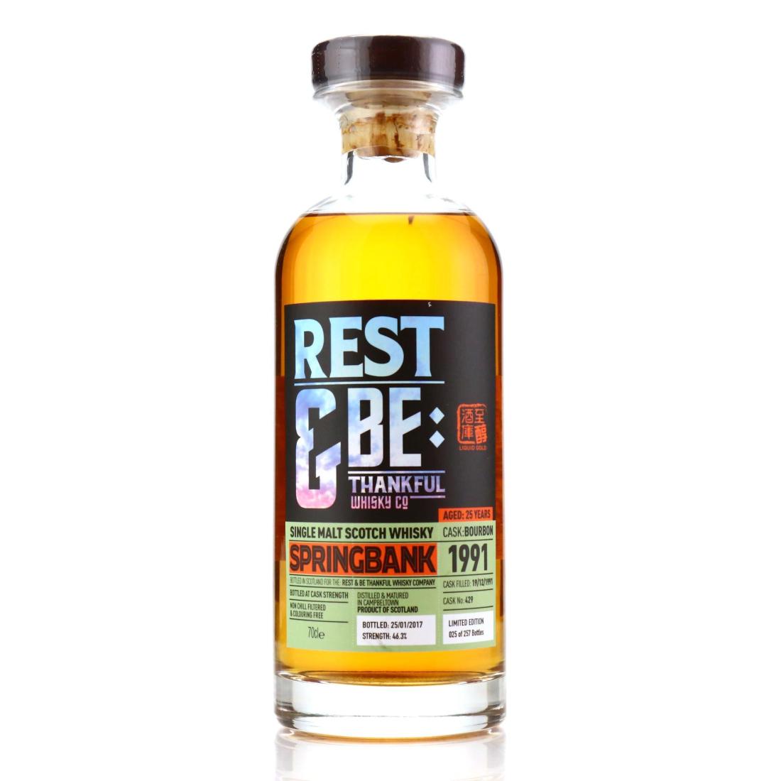 Springbank 1991 Rest Be Thankful Whisky Co 25 Year Old