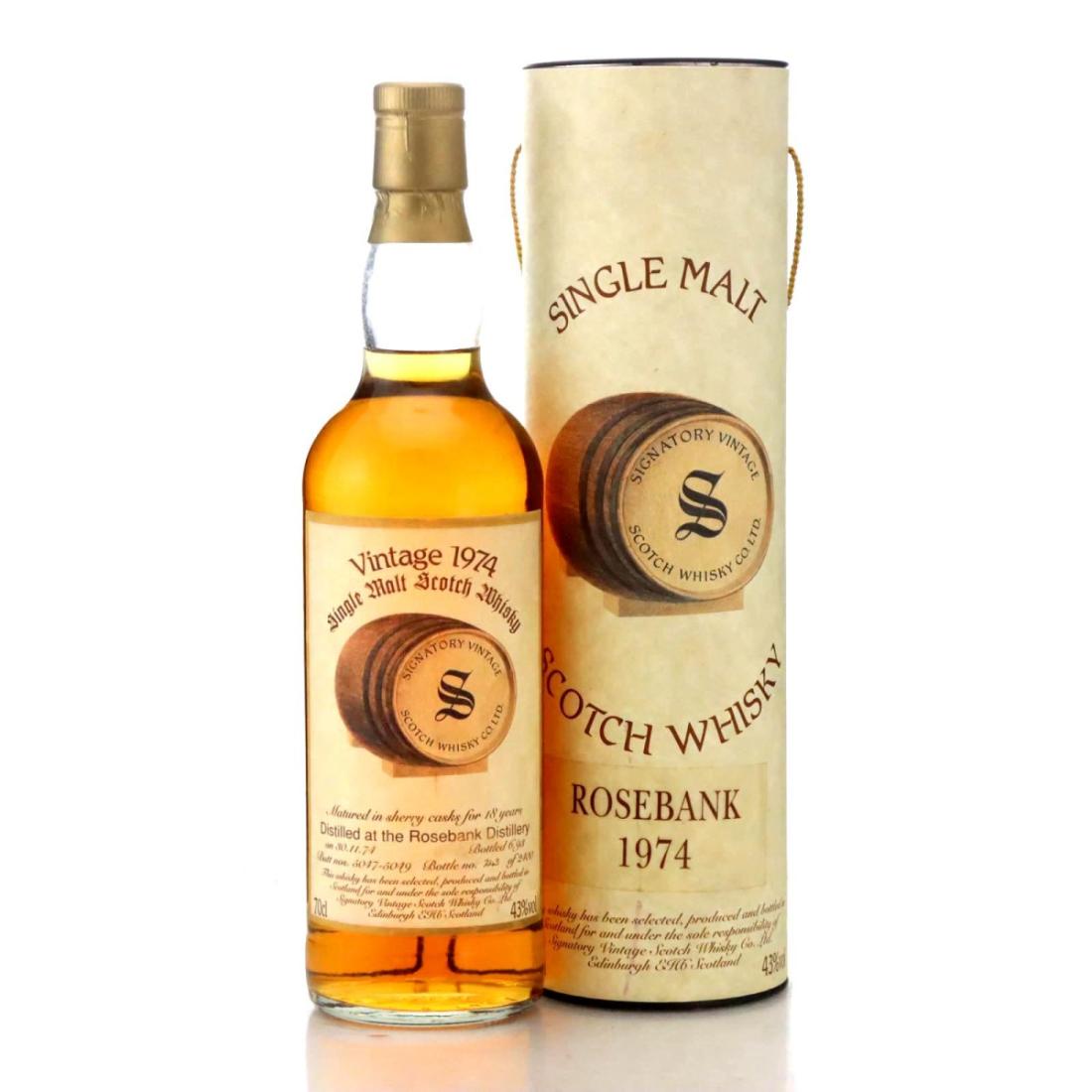 Rosebank 18 Year Old, Sherry Cask, Cask #5047-5049, 1974, Signatory Vintage, 43% whisky bottle