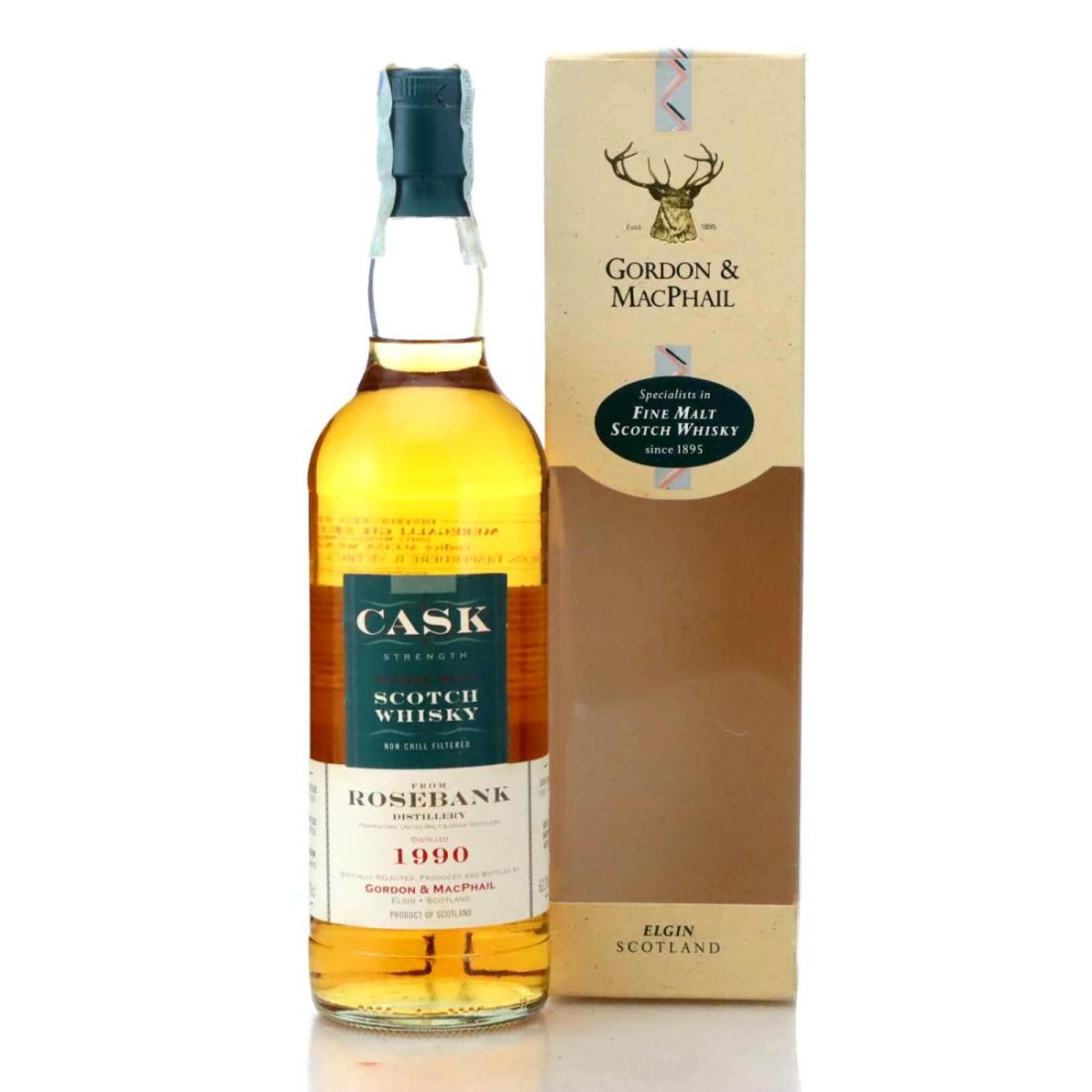 Rosebank Cask Strength 15 Year Old, Sherry Cask, Cask #1605/6, 1990, Gordon & MacPhail, 61.1% whisky bottle