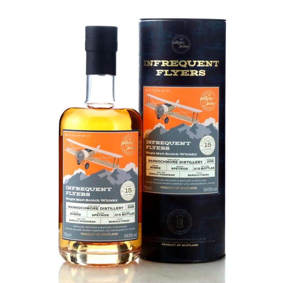 Mannochmore 15 Years Old Infrequent Flyers Cask 804802 54.5% 2008 (In original container), Barolo Hogshead Cask, Cask #804802, 2008, Alistair Walker, 54.5% whisky bottle