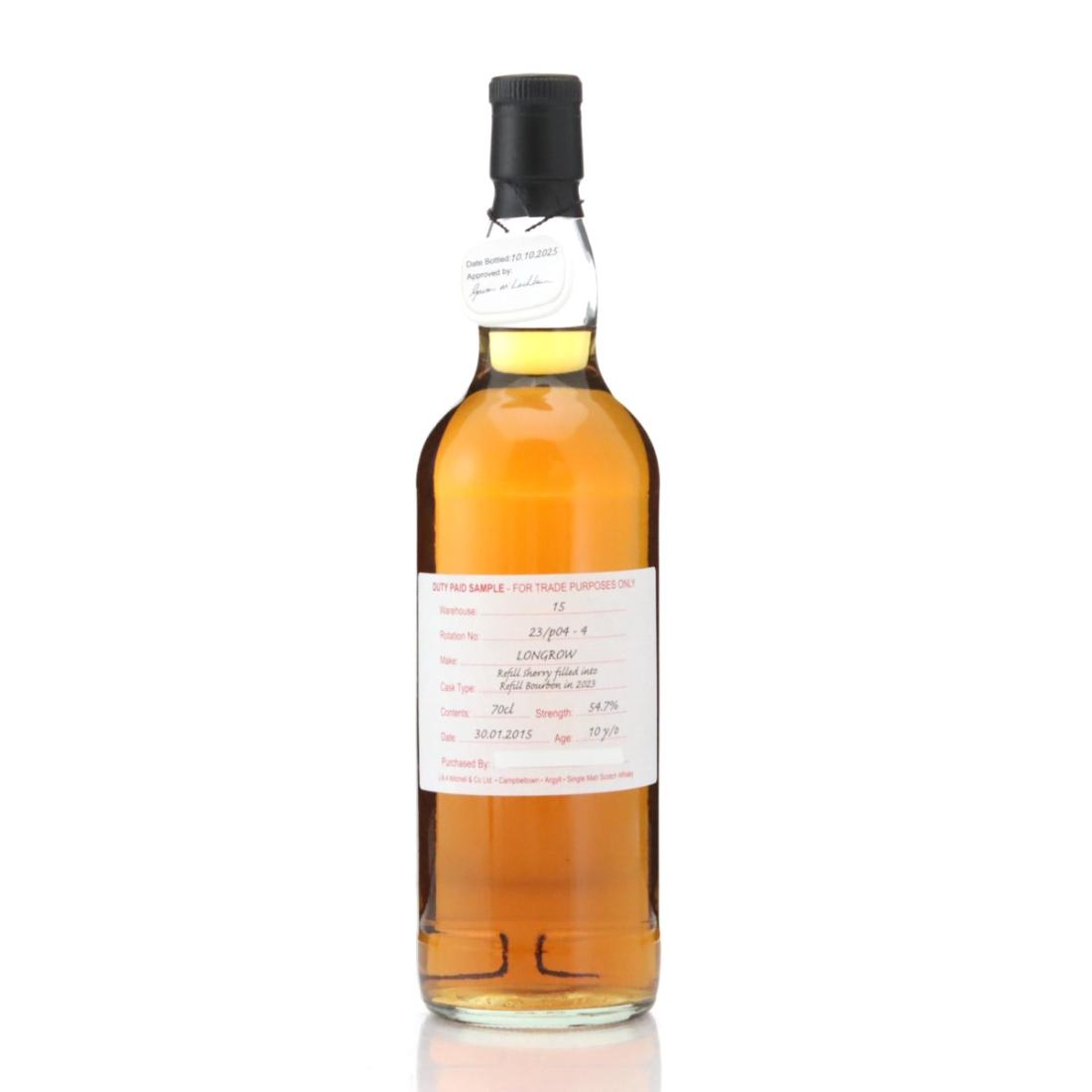 Longrow 2015 Duty Paid Sample 10 Year Old