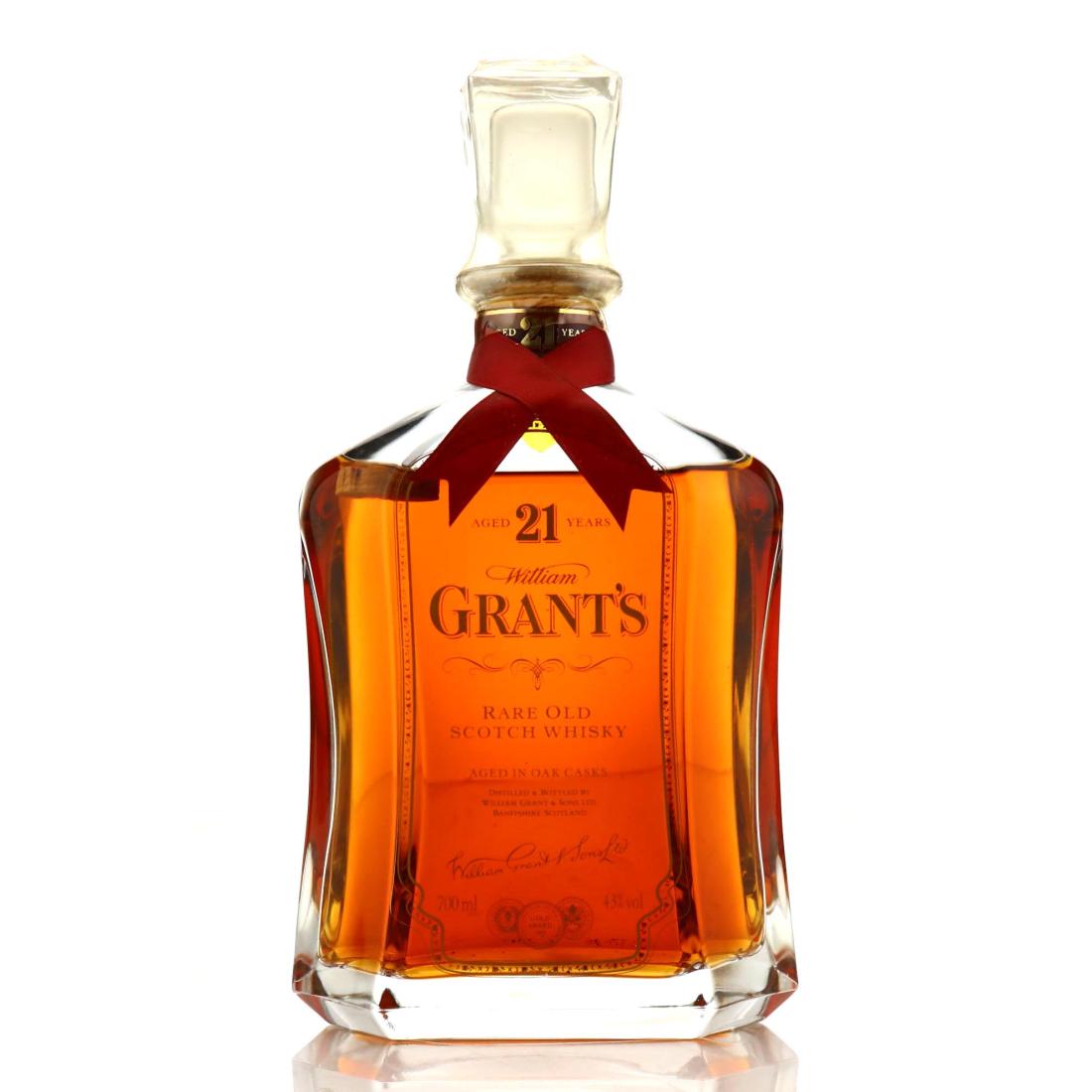 William Grant's Rare Old Scotch Whisky Decanter 21 Year Old, Oak Cask, 43% whisky bottle