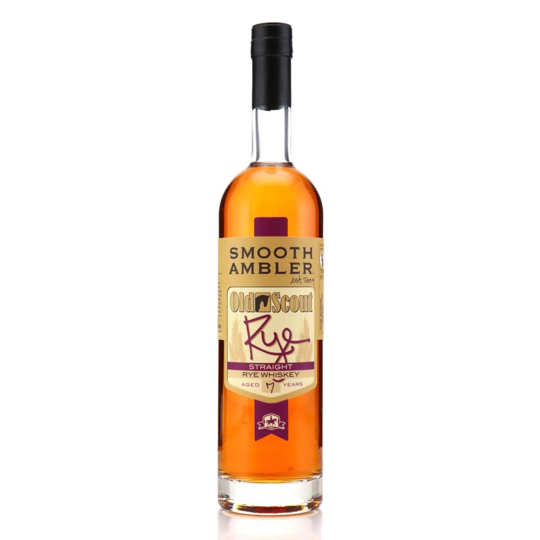 Old Scout 7 Year Old Straight Rye, New American Oak Cask, Batch No. 61, Smooth Ambler, 49.5% whisky bottle